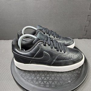 Womens Sz 7 Black Nike Court Vision Low Sneakers